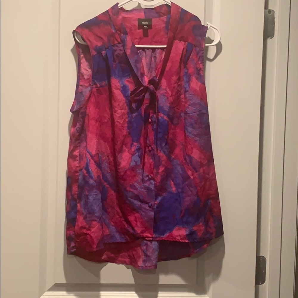 XXL Mossimo Tye Dye Sleeveless Button Up Blouse
